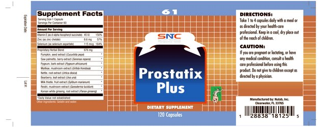  SNTC SYSTEMIC NUTRITIONAL THERAPEUTIC CENTERS PROSTATIX PLUS DIETARY SUPPLEMENT