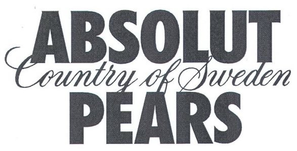 Trademark Logo ABSOLUT COUNTRY OF SWEDEN PEARS