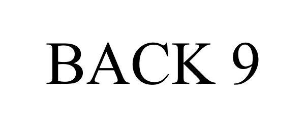 Trademark Logo BACK 9
