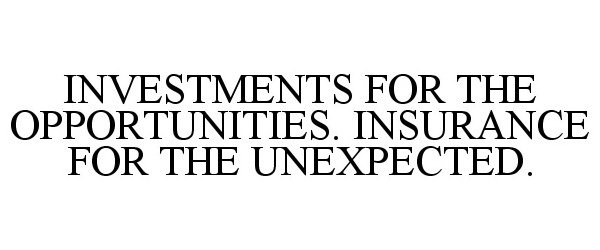  INVESTMENTS FOR THE OPPORTUNITIES. INSURANCE FOR THE UNEXPECTED.
