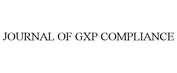  JOURNAL OF GXP COMPLIANCE