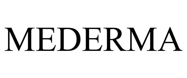 Trademark Logo MEDERMA