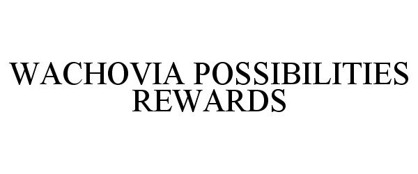 Trademark Logo WACHOVIA POSSIBILITIES REWARDS