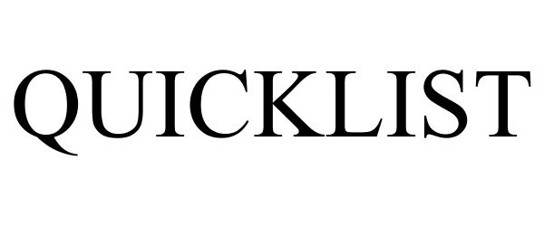 Trademark Logo QUICKLIST