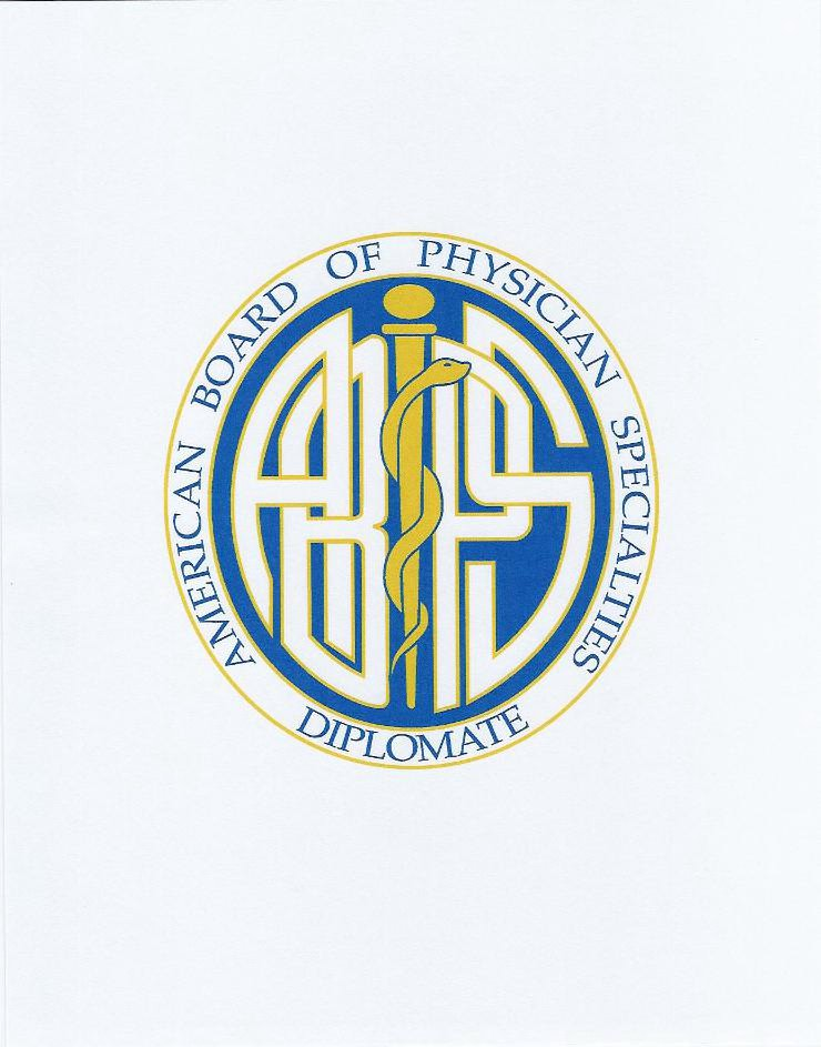  ABPS AMERICAN BOARD OF PHYSICIAN SPECIALTIES DIPLOMATE