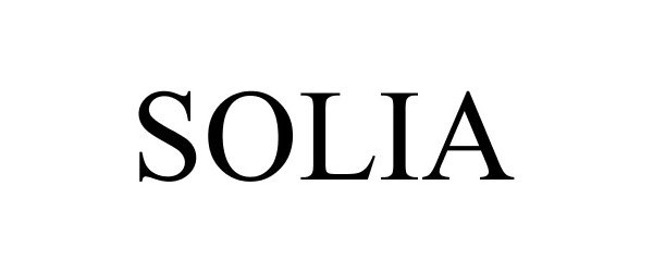 Trademark Logo SOLIA