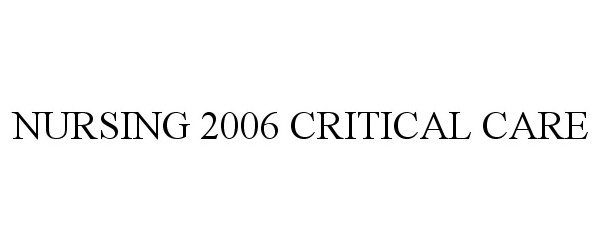 NURSING 2006 CRITICAL CARE