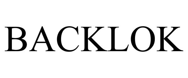 Trademark Logo BACKLOK