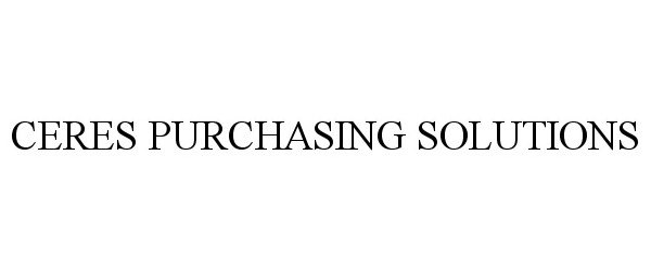  CERES PURCHASING SOLUTIONS
