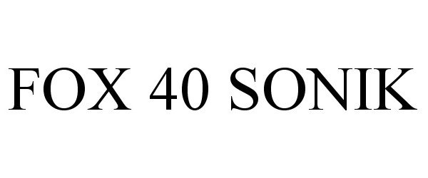 Trademark Logo FOX 40 SONIK