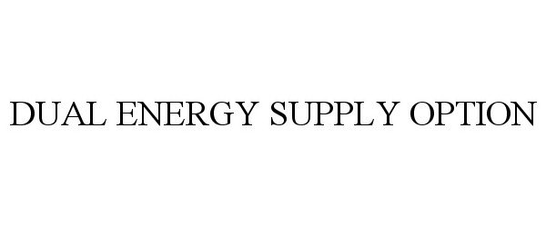  DUAL ENERGY SUPPLY OPTION