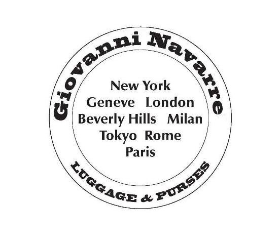  GIOVANNI NAVARRE LUGGAGE &amp; PURSES NEW YORK GENEVE LONDON BEVERLY HILLS MILAN TOKYO ROME PARIS