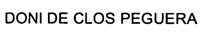 Trademark Logo DONI DE CLOS PEGUERA