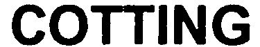 Trademark Logo COTTING