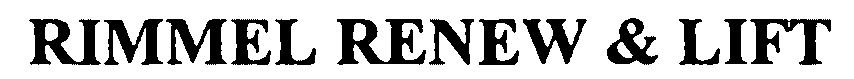 Trademark Logo RIMMEL RENEW &amp; LIFT