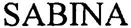 Trademark Logo SABINA