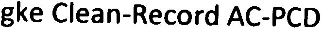 Trademark Logo GKE CLEAN-RECORD AC-PCD
