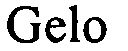 Trademark Logo GELO