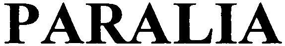 Trademark Logo PARALIA