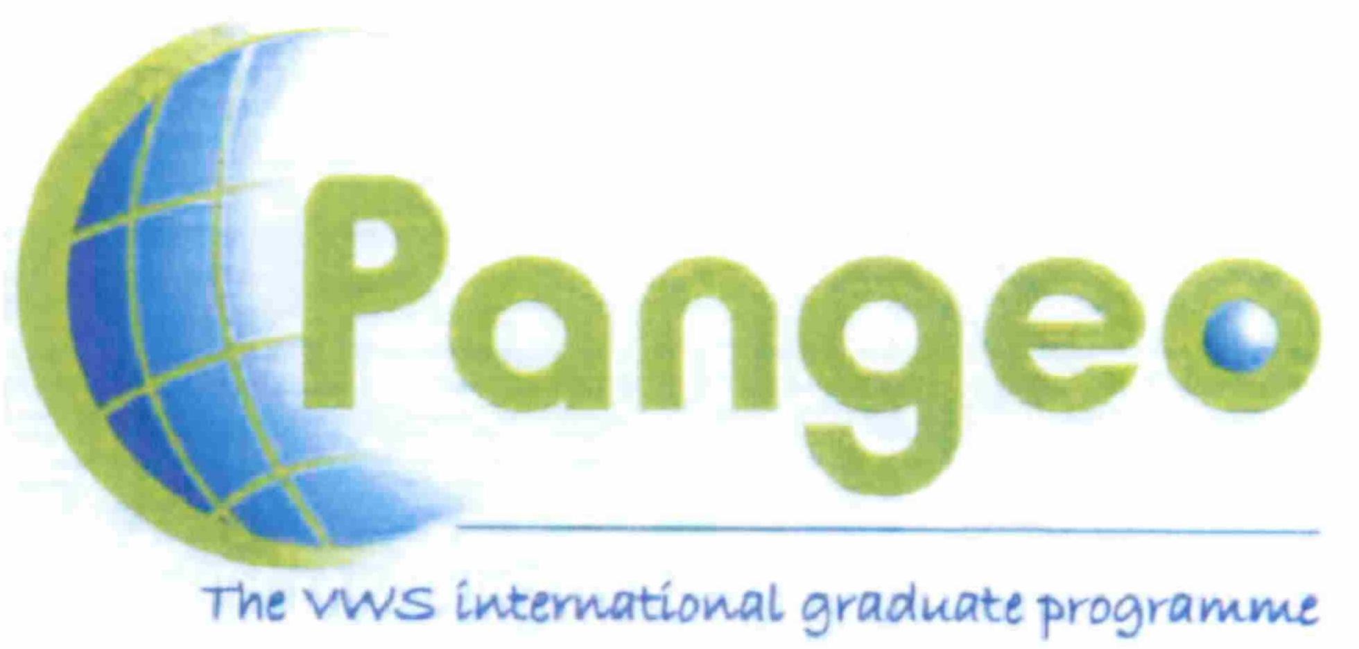 Trademark Logo PANGEO THE VWS INTERNATIONAL GRADUATE PROGRAMME