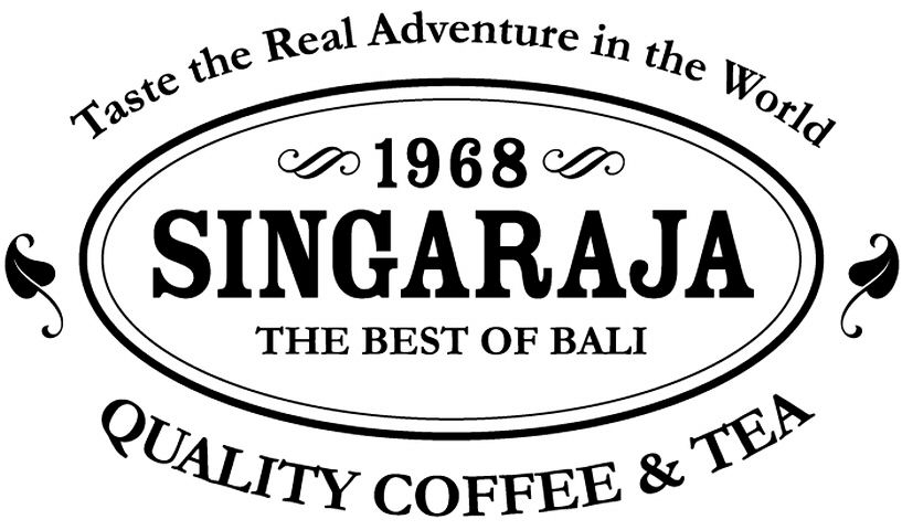Trademark Logo 1968 SINGARAJA THE BEST OF BALI TASTE THE REAL ADVENTURE IN THE WORLD QUALITY COFFEE &amp; TEA