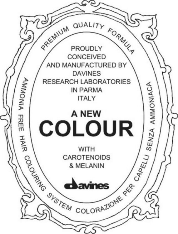  PROUDLY CONCEIVED AND MANUFACTURED BY DAVINES RESEARCH LABORATORIES IN PARMA ITALY A NEW COLOUR WITH CAROTENOIDS &amp; MELANIN D