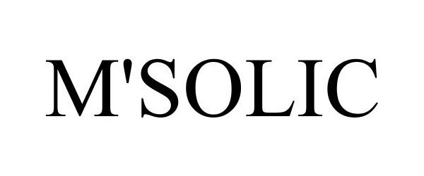 Trademark Logo M'SOLIC