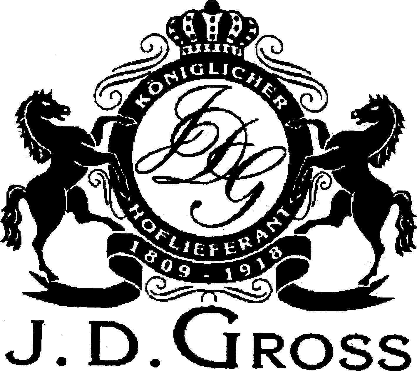 Trademark Logo KÖNIGLICHER HOFLIEFERANT 1809 - 1918 J.D. GROSS