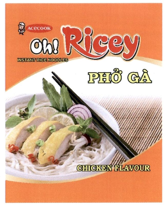 Trademark Logo ACECOOK OH! RICEY PHO GÀ CHICKEN FLAVOUR INSTANT RICE NOODLES