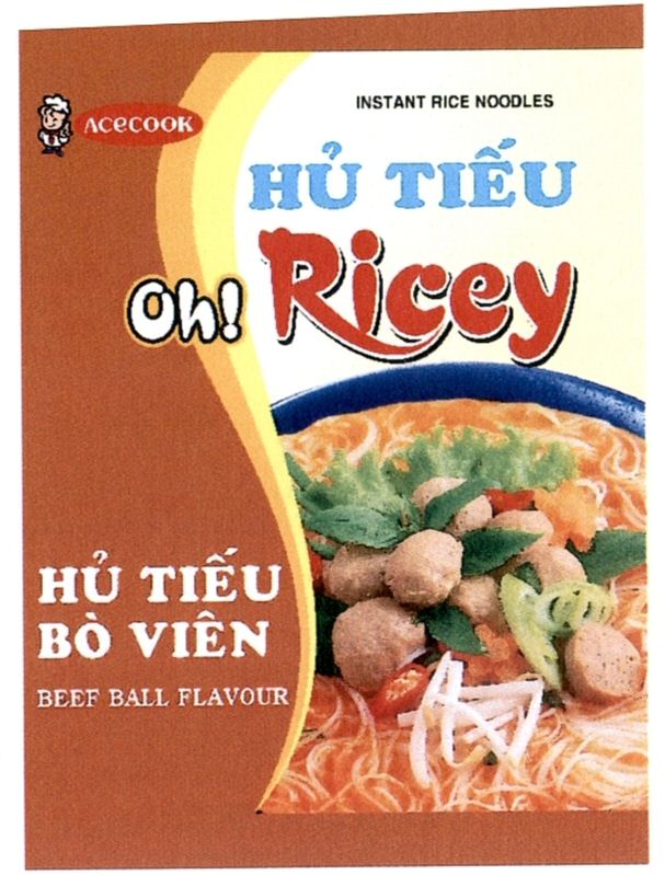 Trademark Logo HU TIÊU ACECOOK OH! RICEY INSTANT RICE NOODLES HU TIÊU BO VIEN BEEF BALLS FLAVOUR