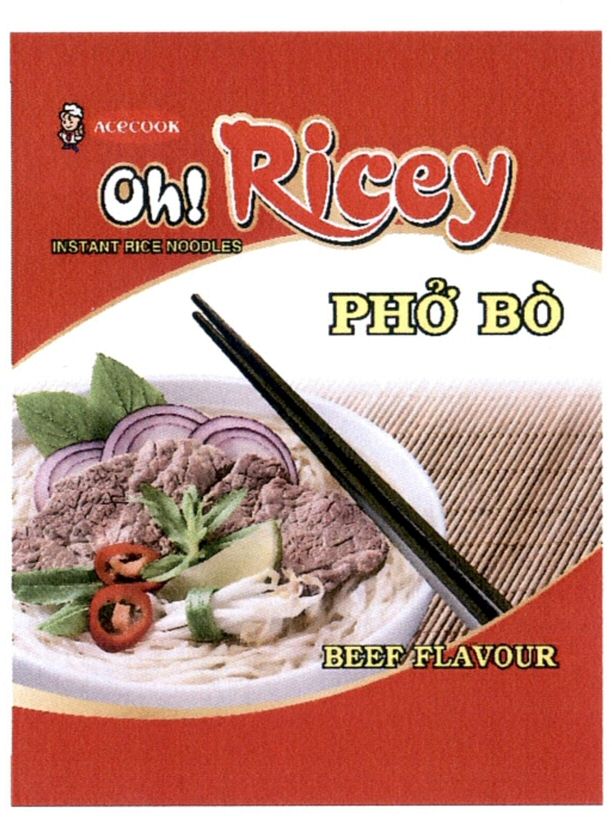 Trademark Logo ACECOOK OH! RICEY PHÓ BÒ BEEF FLAVOUR INSTANT RICE NOODLES