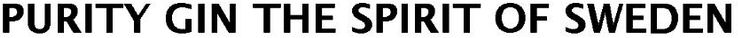 Trademark Logo PURITY GIN THE SPIRIT OF SWEDEN
