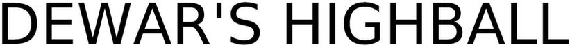 Trademark Logo DEWAR'S HIGHBALL