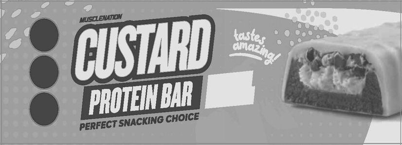 Trademark Logo MUSCLENATION CUSTARD PROTEIN BAR PERFECT SNACKING CHOICE TASTES AMAZING!