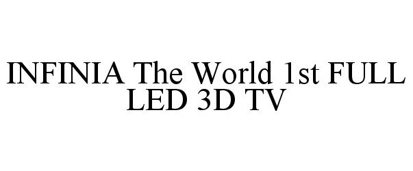 Trademark Logo INFINIA THE WORLD 1ST FULL LED 3D TV