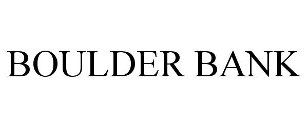 Trademark Logo BOULDER BANK