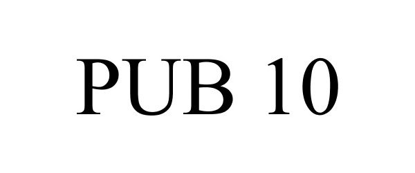 Trademark Logo PUB 10