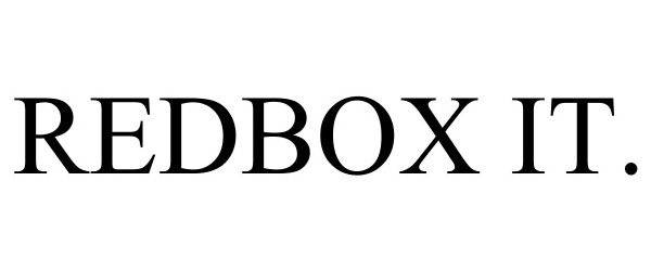 Trademark Logo REDBOX IT.