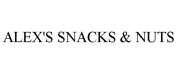 Trademark Logo ALEX'S SNACKS &amp; NUTS