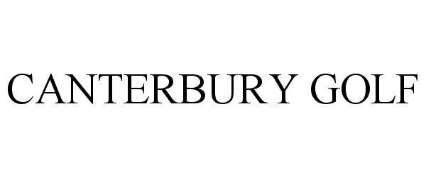 Trademark Logo CANTERBURY GOLF