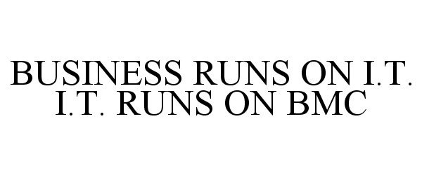 Trademark Logo BUSINESS RUNS ON I.T. I.T. RUNS ON BMC