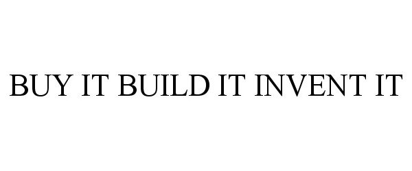  BUY IT BUILD IT INVENT IT