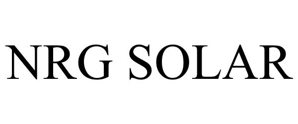 Trademark Logo NRG SOLAR