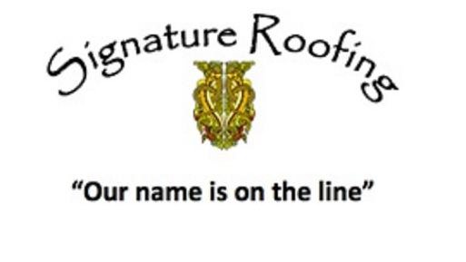 Trademark Logo SIGNATURE ROOFING "OUR NAME IS ON THE LINE"