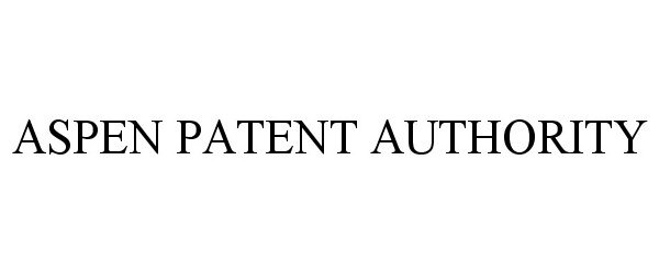  ASPEN PATENT AUTHORITY