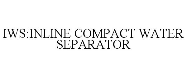  IWS:INLINE COMPACT WATER SEPARATOR