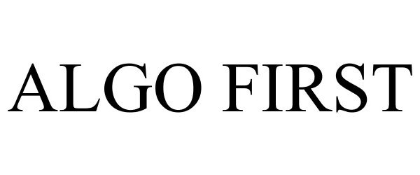 Trademark Logo ALGO FIRST
