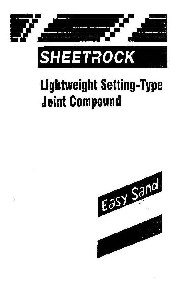  SHEETROCK LIGHTWEIGHT SETTING-TYPE JOINT COMPOUND EASY SAND