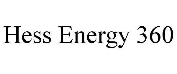 Trademark Logo HESS ENERGY 360