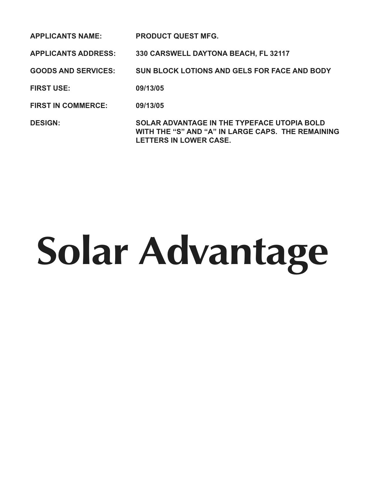  SOLAR ADVANTAGE